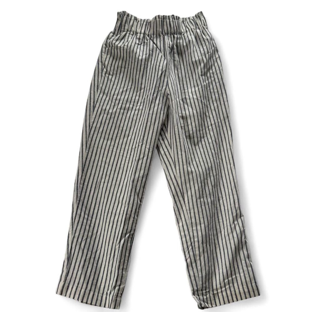 Mo:Vint , boutique Blue White Striped Wide Leg Pants Linen Blend womens xs/s